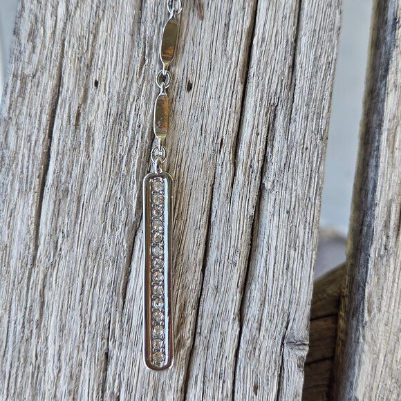 Chico's Delicate Silvertone Sparkle Necklace with Rhinestones - Picture 3 of 5